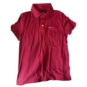Vineyard vines red and navy stripe polo shirt size medium 12-14y